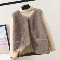 Mouwloos Gebreid Damesgilet met Knopen