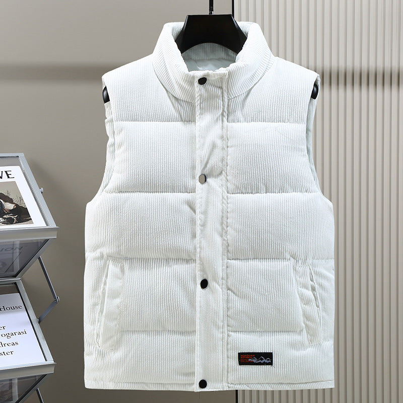 Mouwloos ribfluwelen gewatteerd herengilet