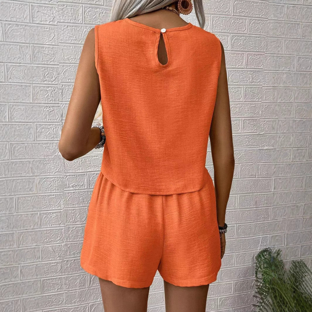 Mouwloze tweedelige dames-set