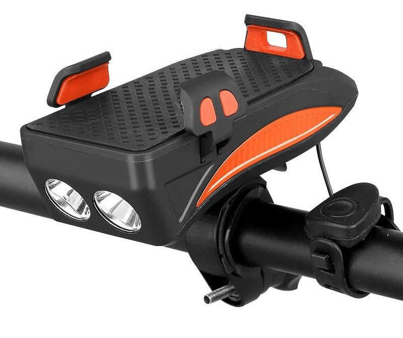 Multifunctionele fiets-telefoonhouder met lamp en powerbank