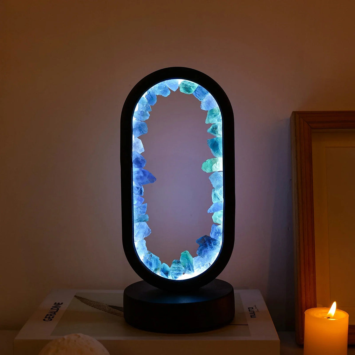 Natuurlijke amethistlamp – handgemaakte relax- en meditatielamp in het paars voor het interieur