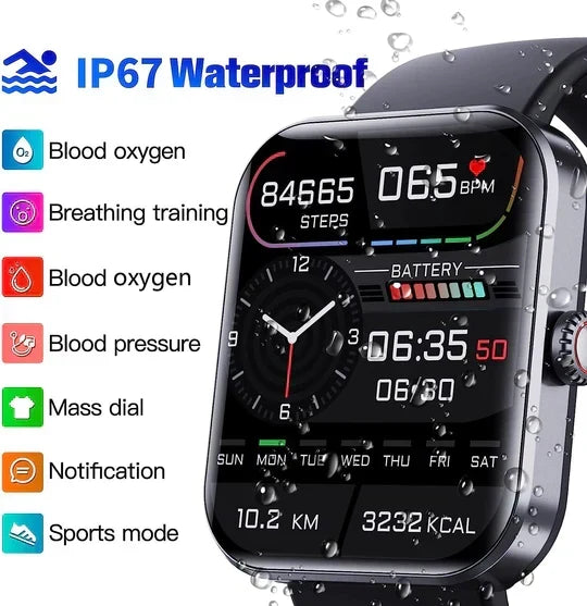 Niet-invasieve smartwatch voor bloedsuikermeting met fitnesstracking