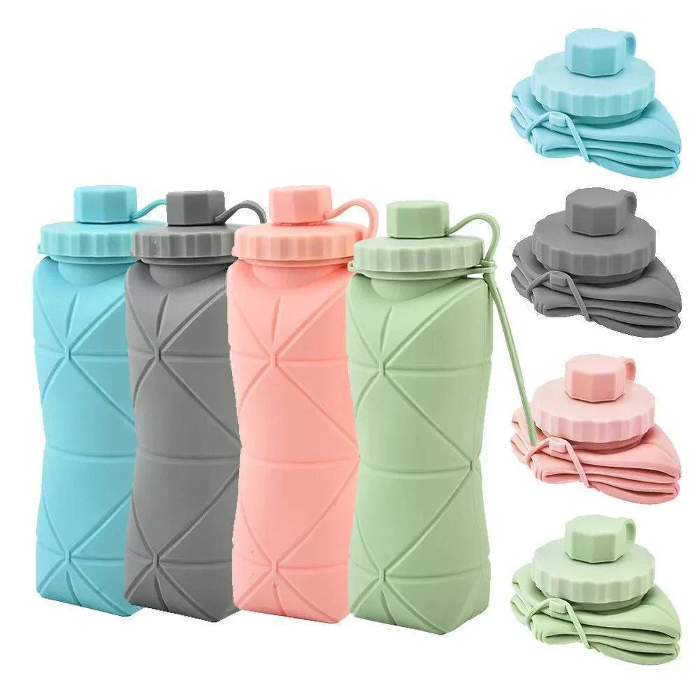 Opvouwbare siliconen waterfles van 600 ml