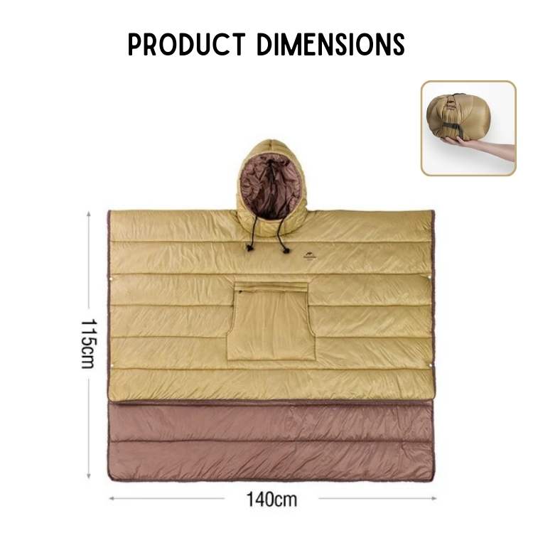 Outdoor poncho met fleecevoering