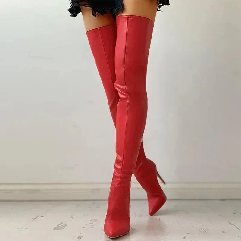Overknee laarzen voor dames met Stilettohak