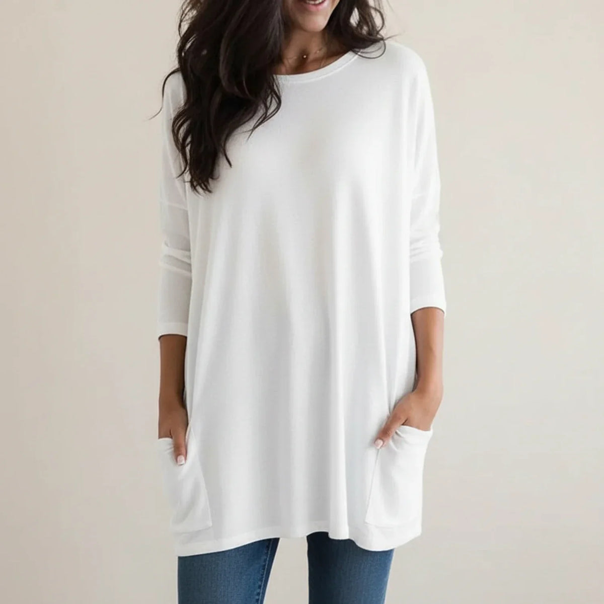 Oversized gebreide jurk voor dames met zakken