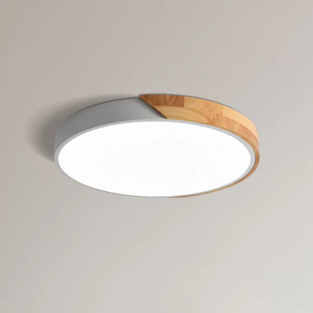 Plafondlamp met led in Scandinavisch houten design
