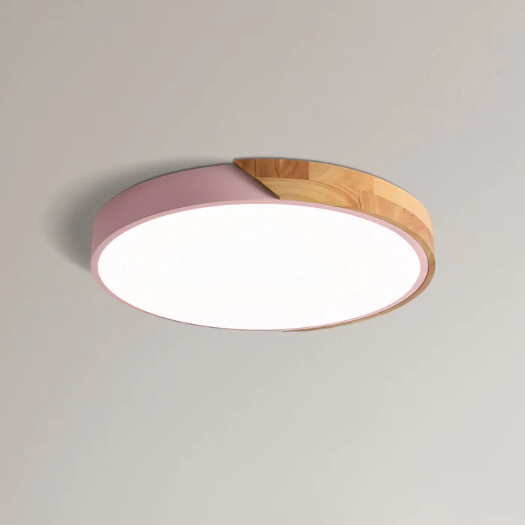 Plafondlamp met led in Scandinavisch houten design