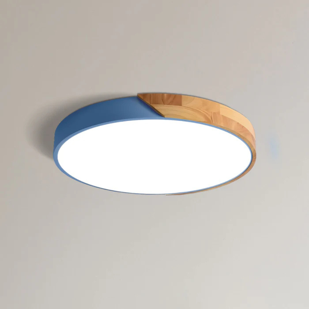 Plafondlamp met led in Scandinavisch houten design