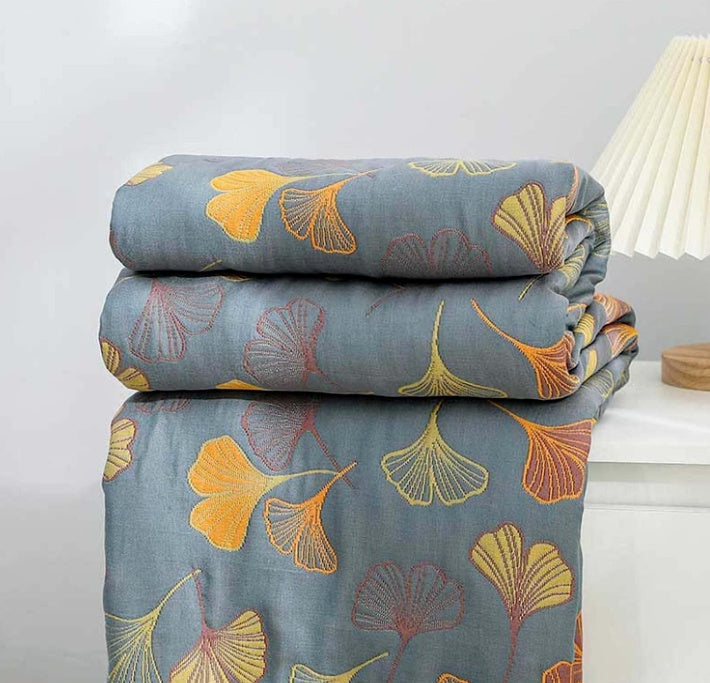 Plaid met ginkgobladeren