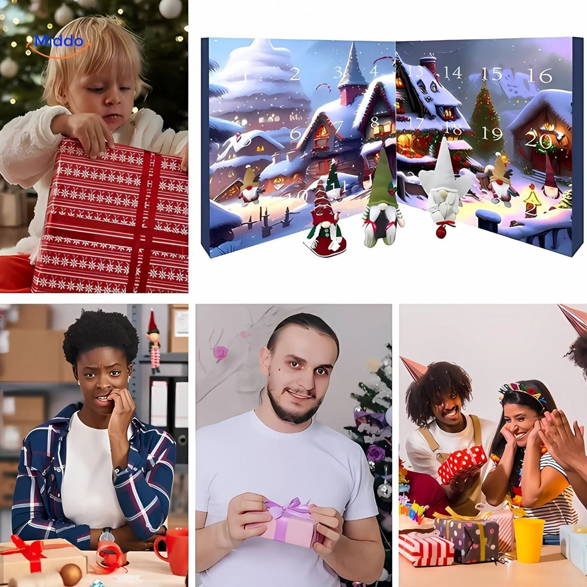 Pluche Adventskalender Aftelkalender met Kabouters | Kerstcadeau