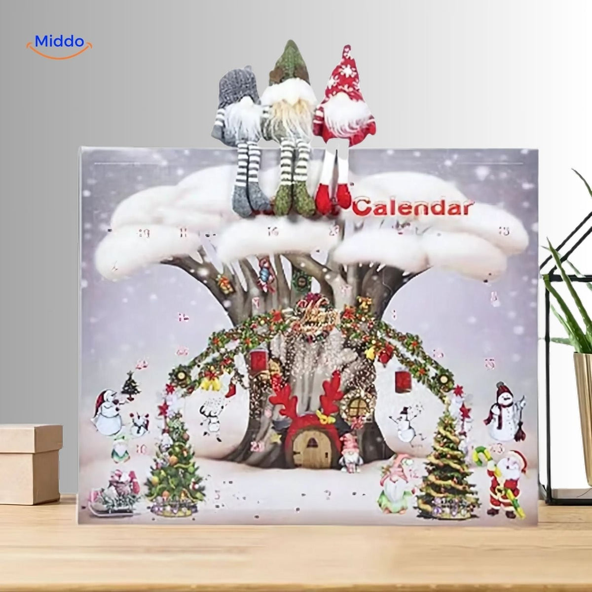 Pluche Adventskalender Aftelkalender met Kabouters | Kerstcadeau