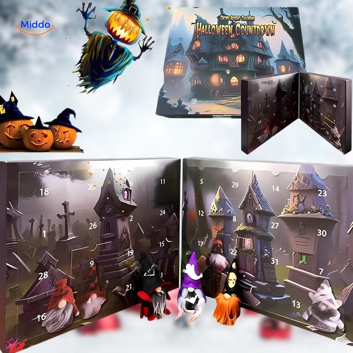 Pluche Adventskalender Aftelkalender met Kabouters | Kerstcadeau