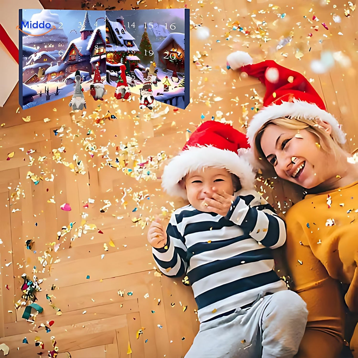 Pluche Adventskalender Aftelkalender met Kabouters | Kerstcadeau