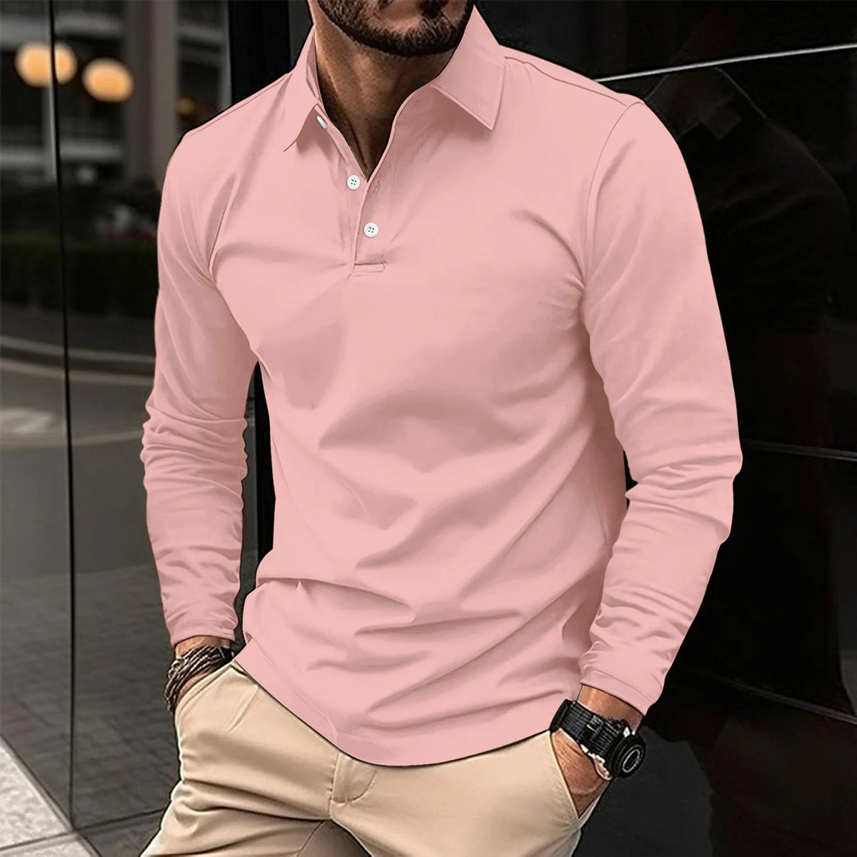 Poloshirt met lange mouwen voor heren – Stijlvol & comfortabel