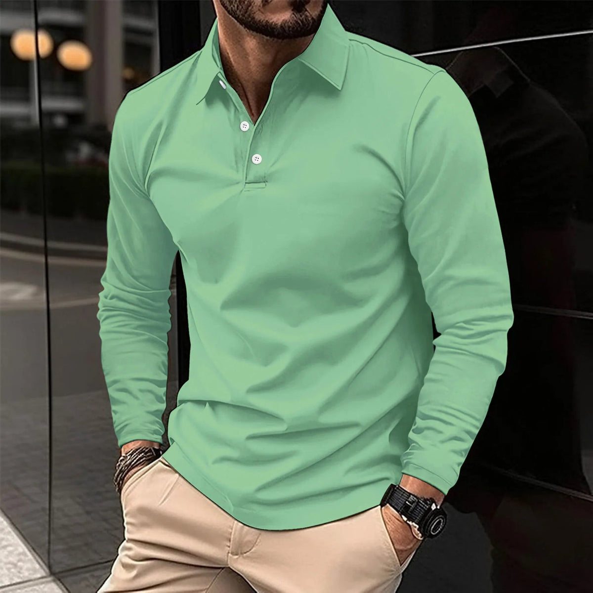 Poloshirt met lange mouwen voor heren – Stijlvol & comfortabel