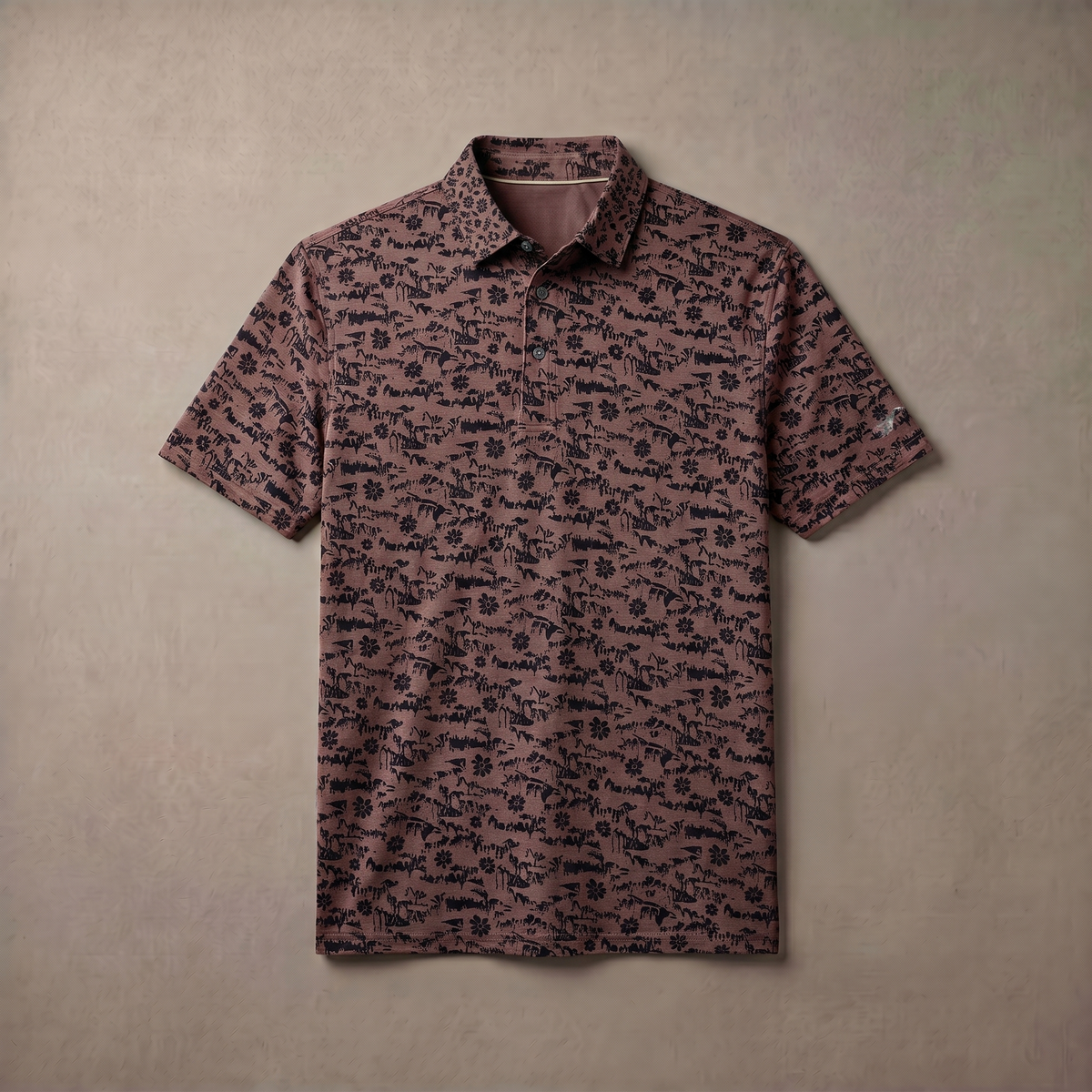 Poloshirt voor heren met melangeprint | Vochtafvoerend | UPF 50 | 4-way stretch