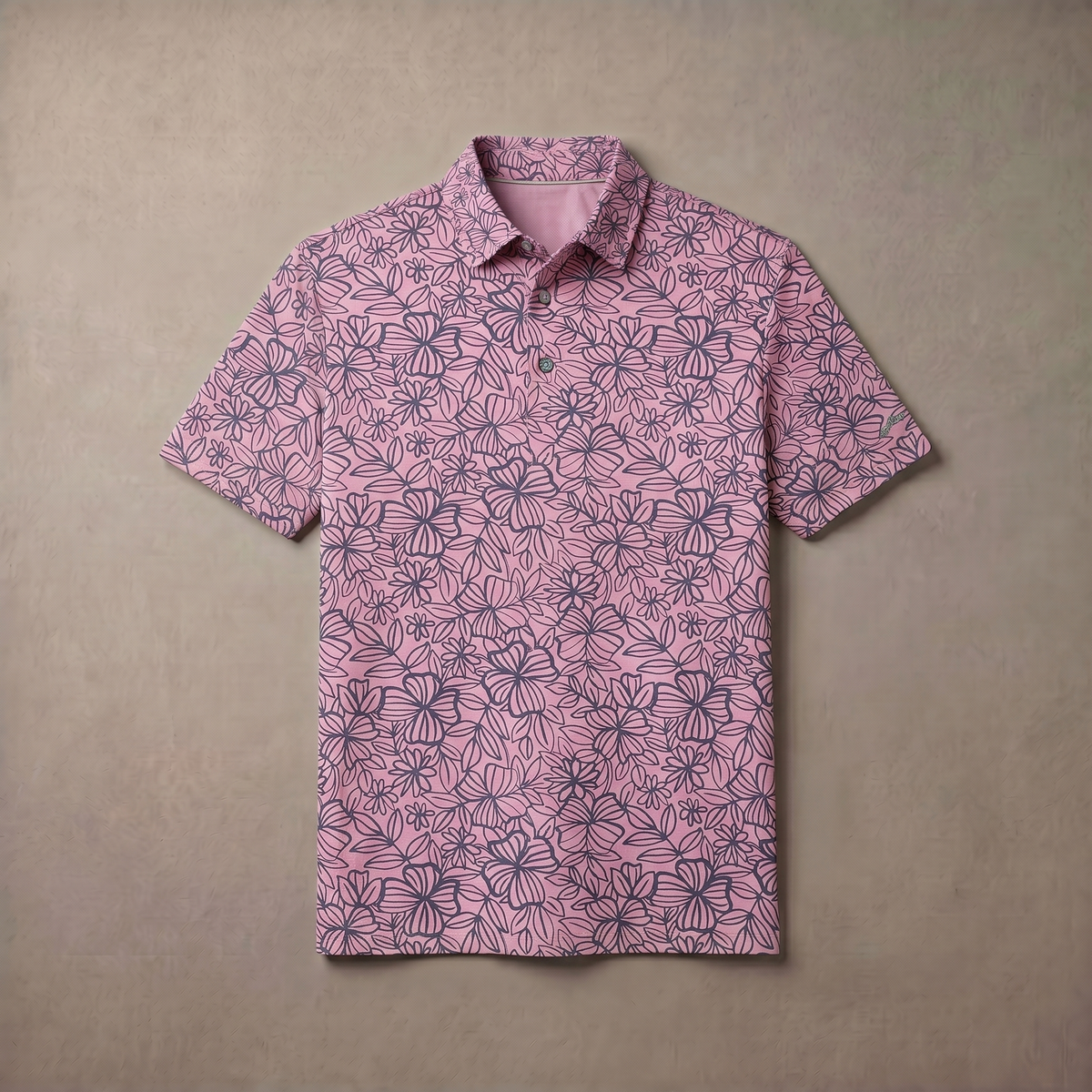 Poloshirt voor heren met melangeprint | Vochtafvoerend | UPF 50 | 4-way stretch