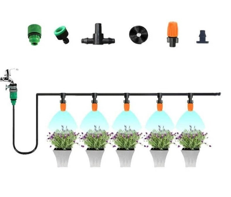 Professionele sproeiset | Tijd- en waterbesparend irrigatiesysteem | Verstelbare sproeikoppen | Geschikt voor tuinen en binnenplaatsen | Eenvoudige installatie