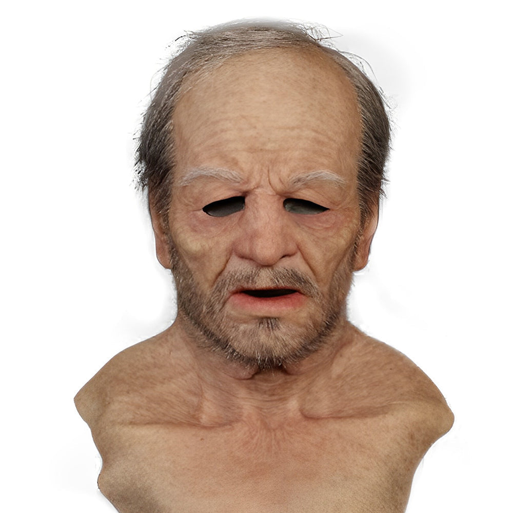 Realistisch oude man masker – Latex masker voor Halloween en cosplay met beweegbare mond