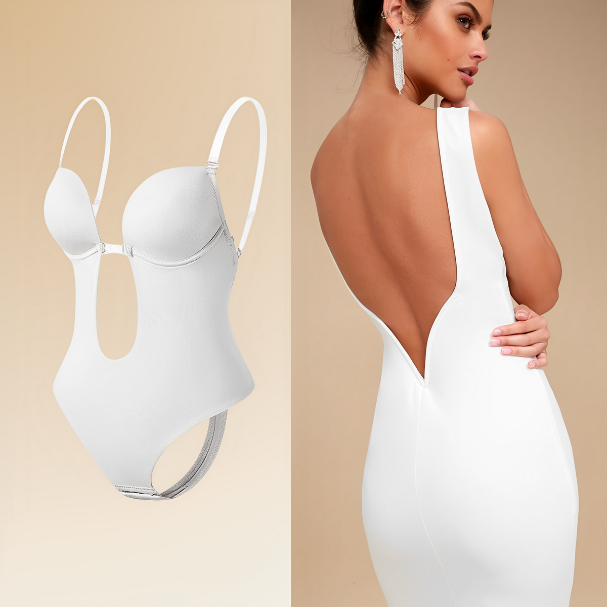 Rugloze bodysuit-bh voor onzichtbare ondersteuning