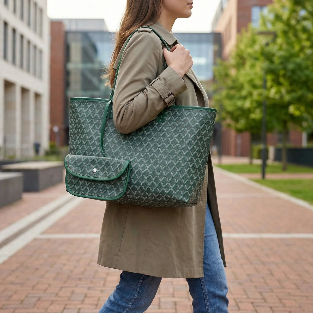 Ruime shopper met grafisch patroon