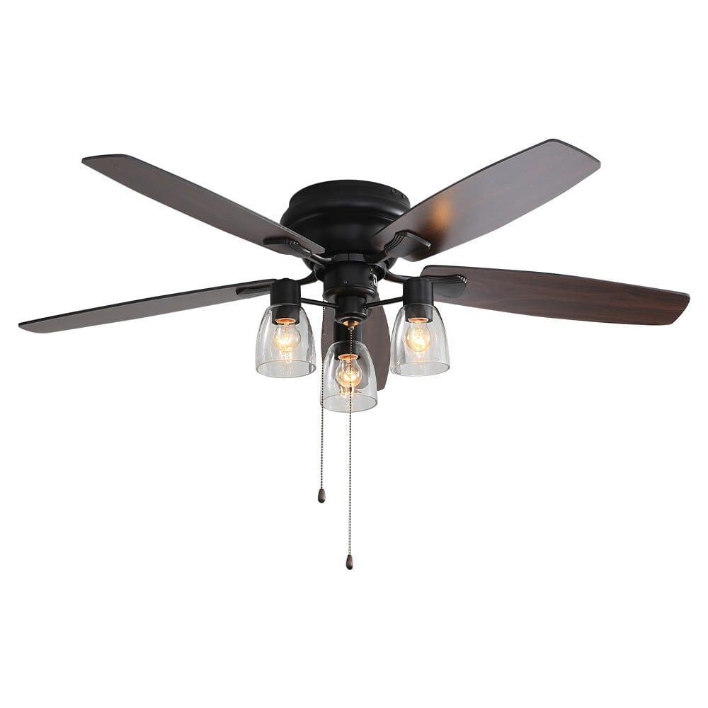 Ruimtebesparende Plafondventilator van 52 Inch met Plat Profiel, Ledverlichting en Afstandsbediening