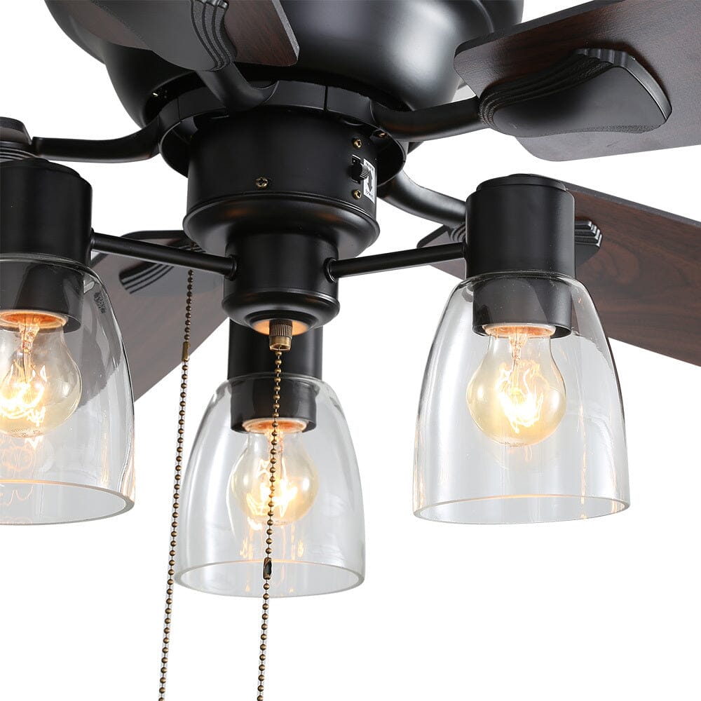 Ruimtebesparende Plafondventilator van 52 Inch met Plat Profiel, Ledverlichting en Afstandsbediening