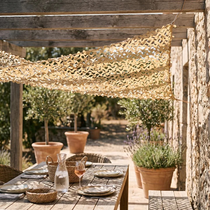 Schaduwdoek voor terras & pergola – 6 kleuren, luchtcirculerend, binnen 1 uur opgehangen