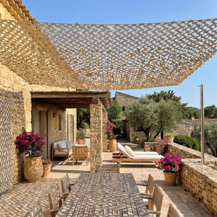 Schaduwdoek voor terras & pergola – 6 kleuren, luchtcirculerend, binnen 1 uur opgehangen