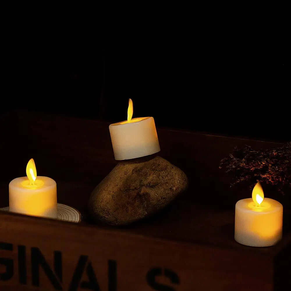 Set led-kandelaars met bewegende vlam