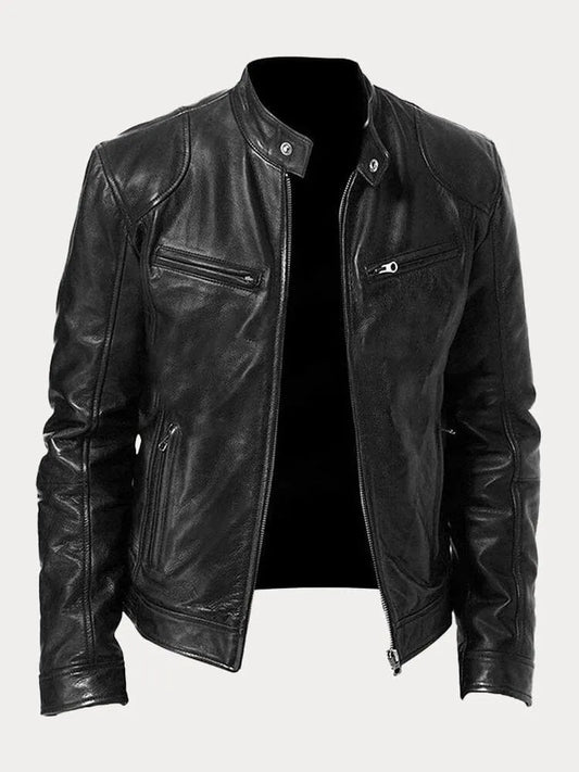 Slim fit bikerjack voor heren