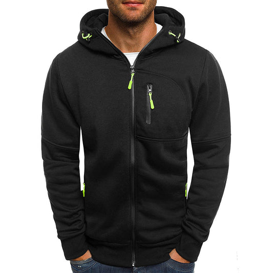 Slim fit vest met capuchon en volledige ritssluiting voor heren