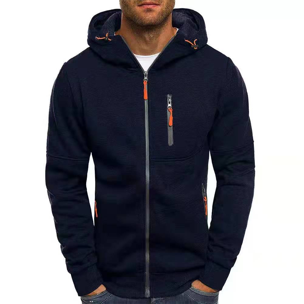Slim fit vest met capuchon en volledige ritssluiting voor heren