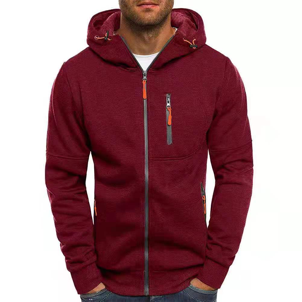 Slim fit vest met capuchon en volledige ritssluiting voor heren