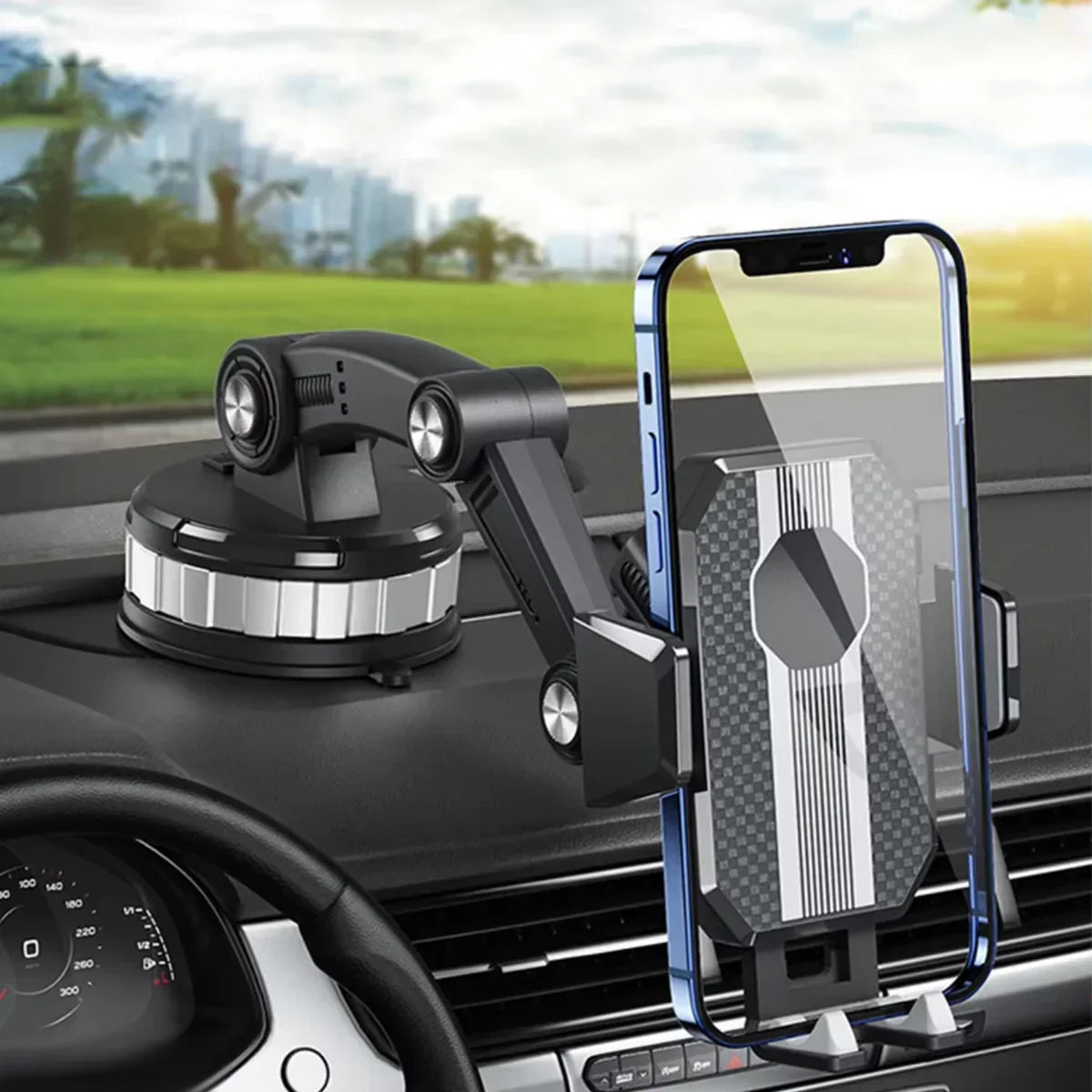 Smartphone Telefoonhouder voor de Auto | Extreem Sterke Zuignap | 360° Draaibaar | Bediening met Één Hand
