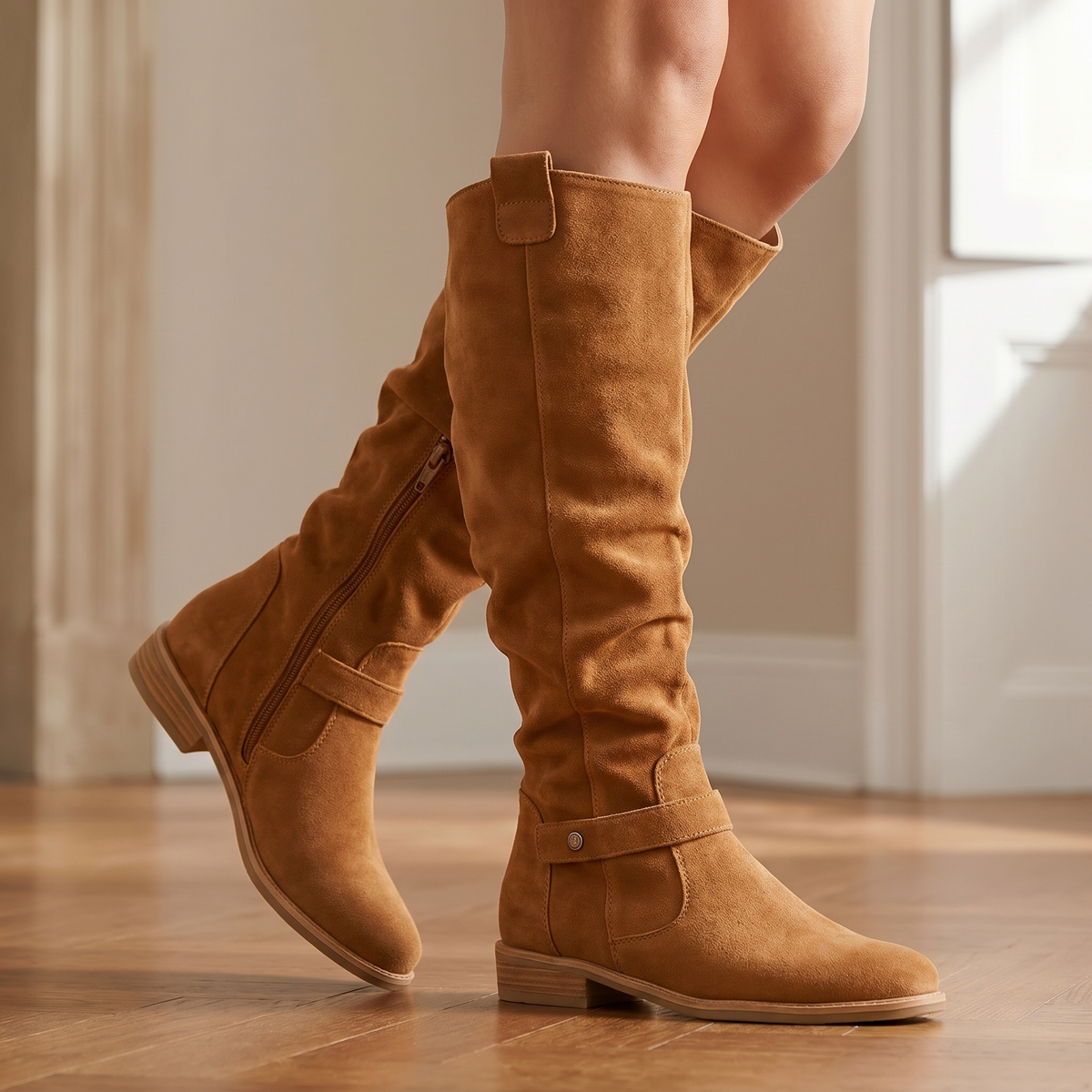 Soepele Leren Dameslaarzen | Anatomische Enkelomsluitende Schoenen voor Dagelijks Gebruik