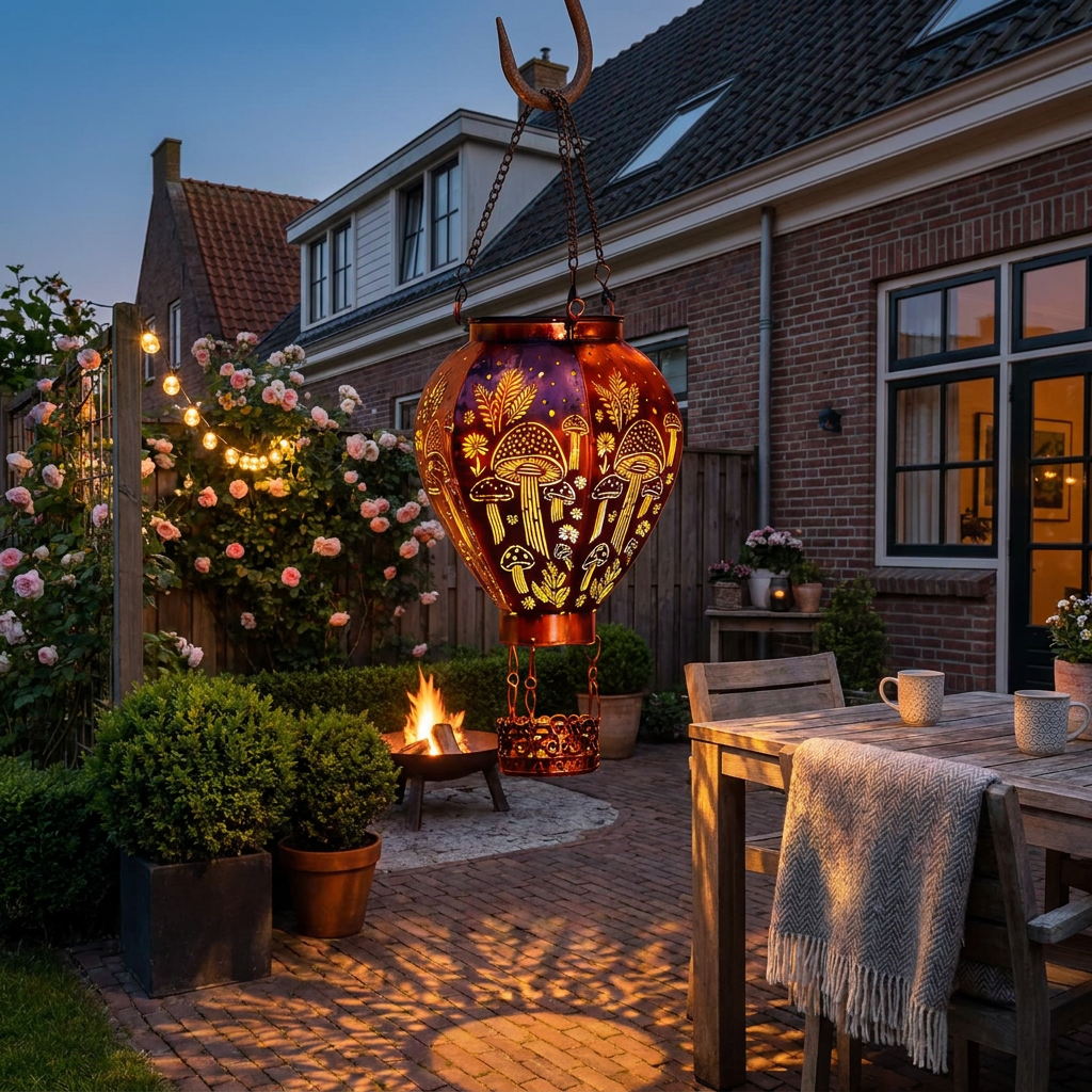 Solar heteluchtballon lantaarn met patronen