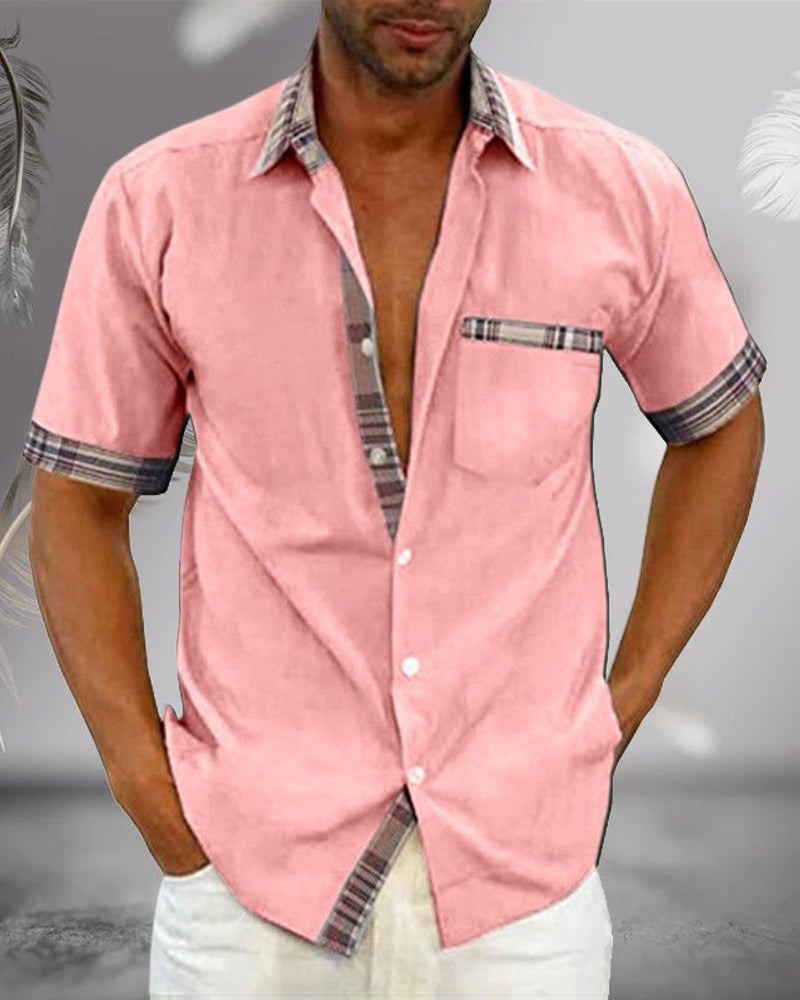 Stijlvol ademend herenoverhemd met korte mouwen