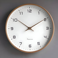 Stille houten wandklok | Modern rond ontwerp