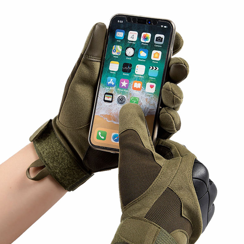 Tactische handschoenen met harde knokkelbescherming en touchscreenfunctie