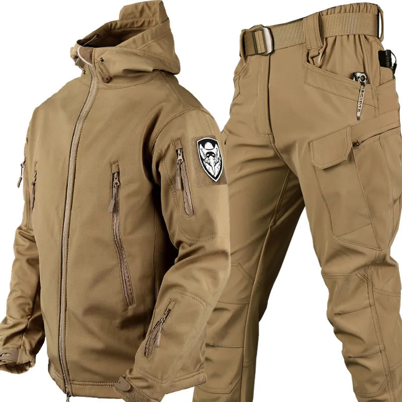 Tactische outdoor set voor heren | Waterdichte & winddichte jas & broek