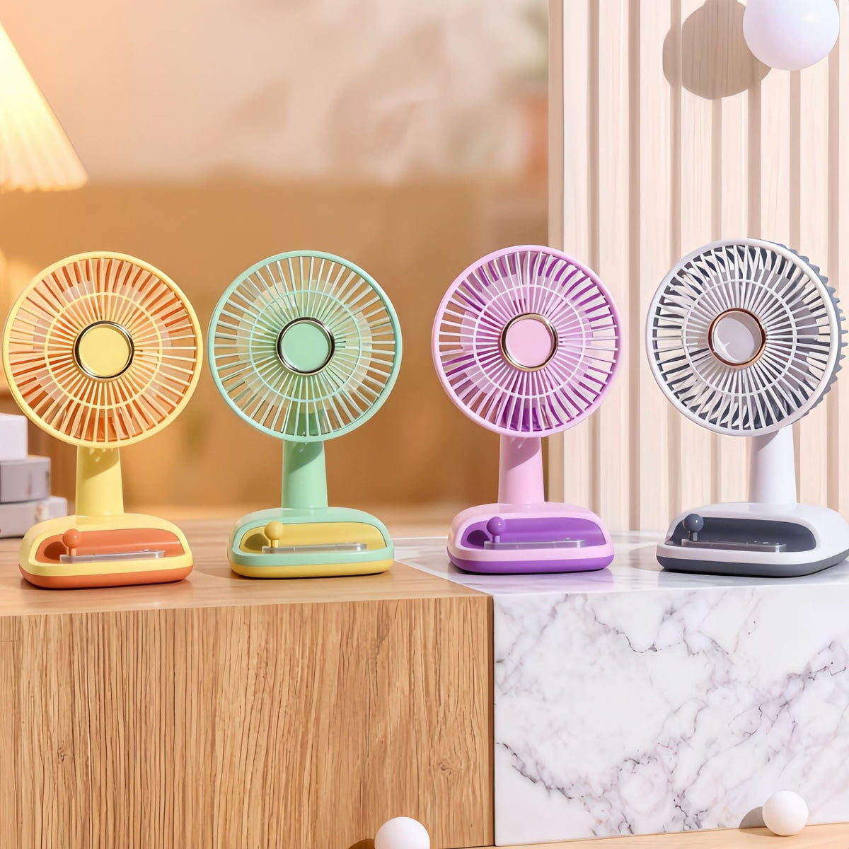 Tafelventilator met flexibele kantelhoek, modern en elegant