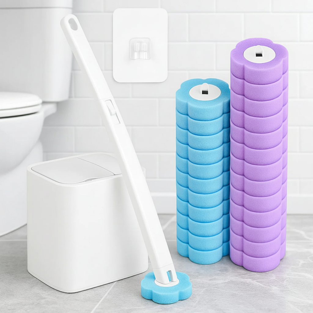 Toiletborstel met wegwerpborstelkoppen