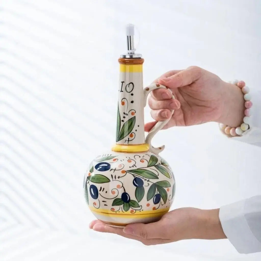 Toscaanse keramische fles voor olijfolie & azijn