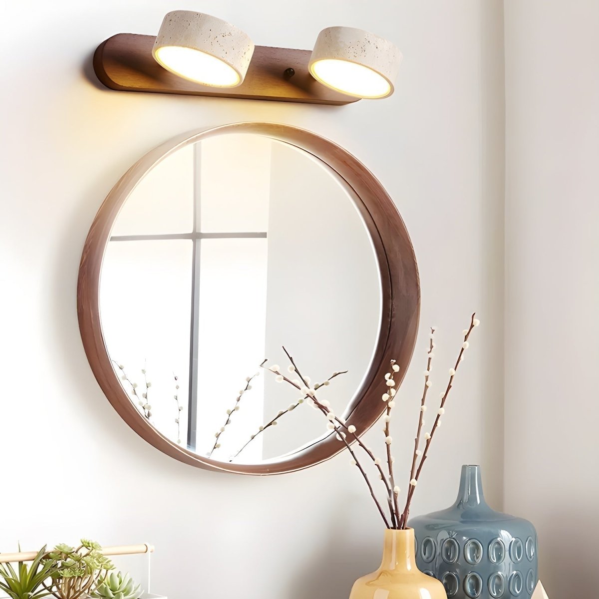 Travertin LED-wandlamp voor architectonische luxe