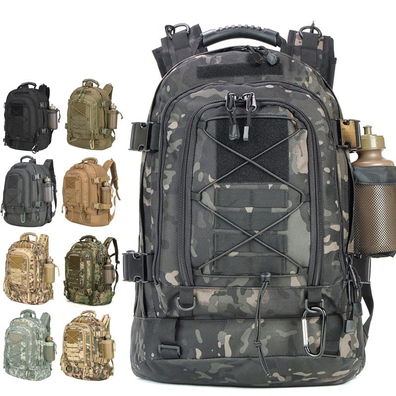 Uitbreidbare tactische rugzak van 60L voor outdoorreizen
