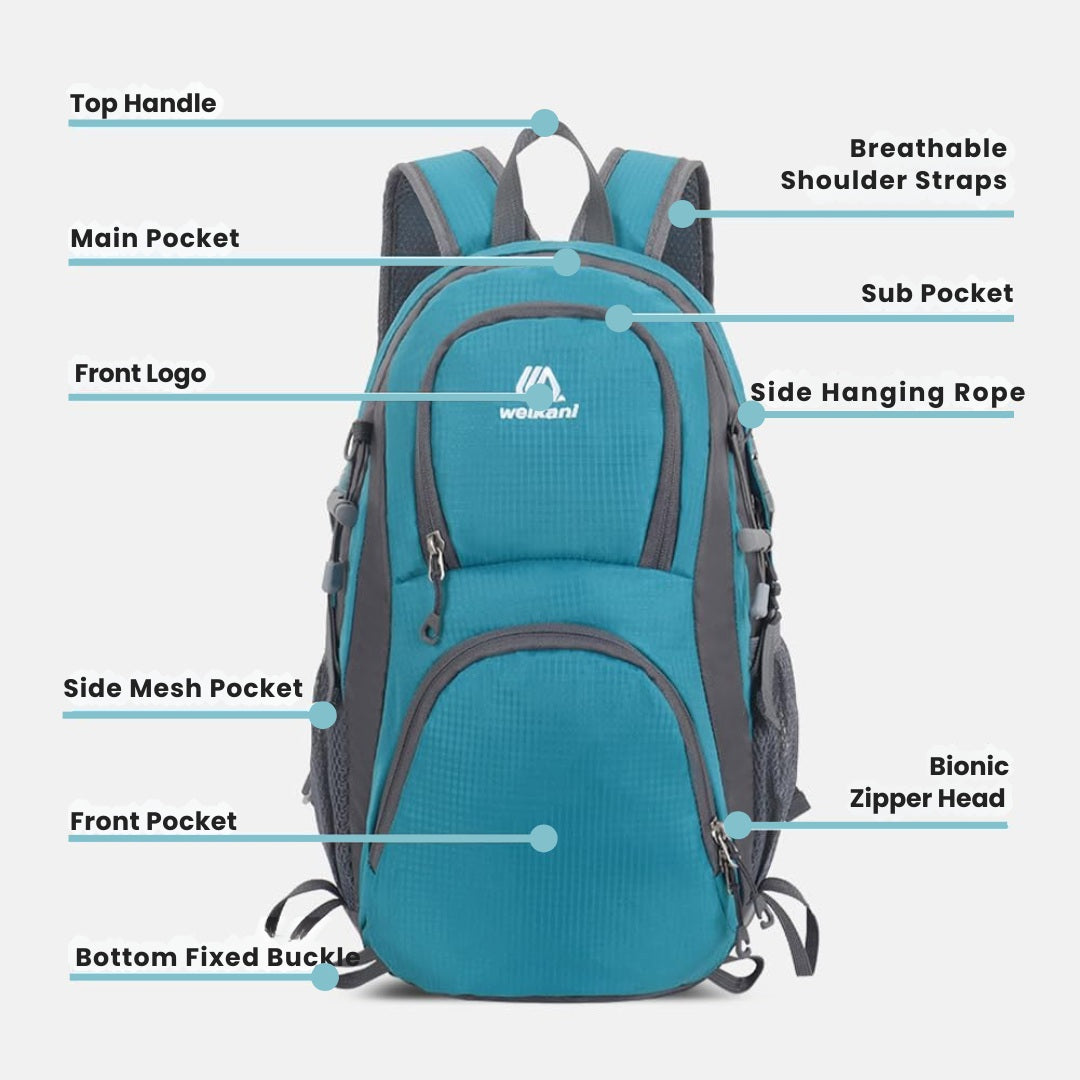 Ultralichte Waterdichte Outdoor Rugzak – Lichtgewicht Daypack voor Wandelen, Kamperen & Reizen