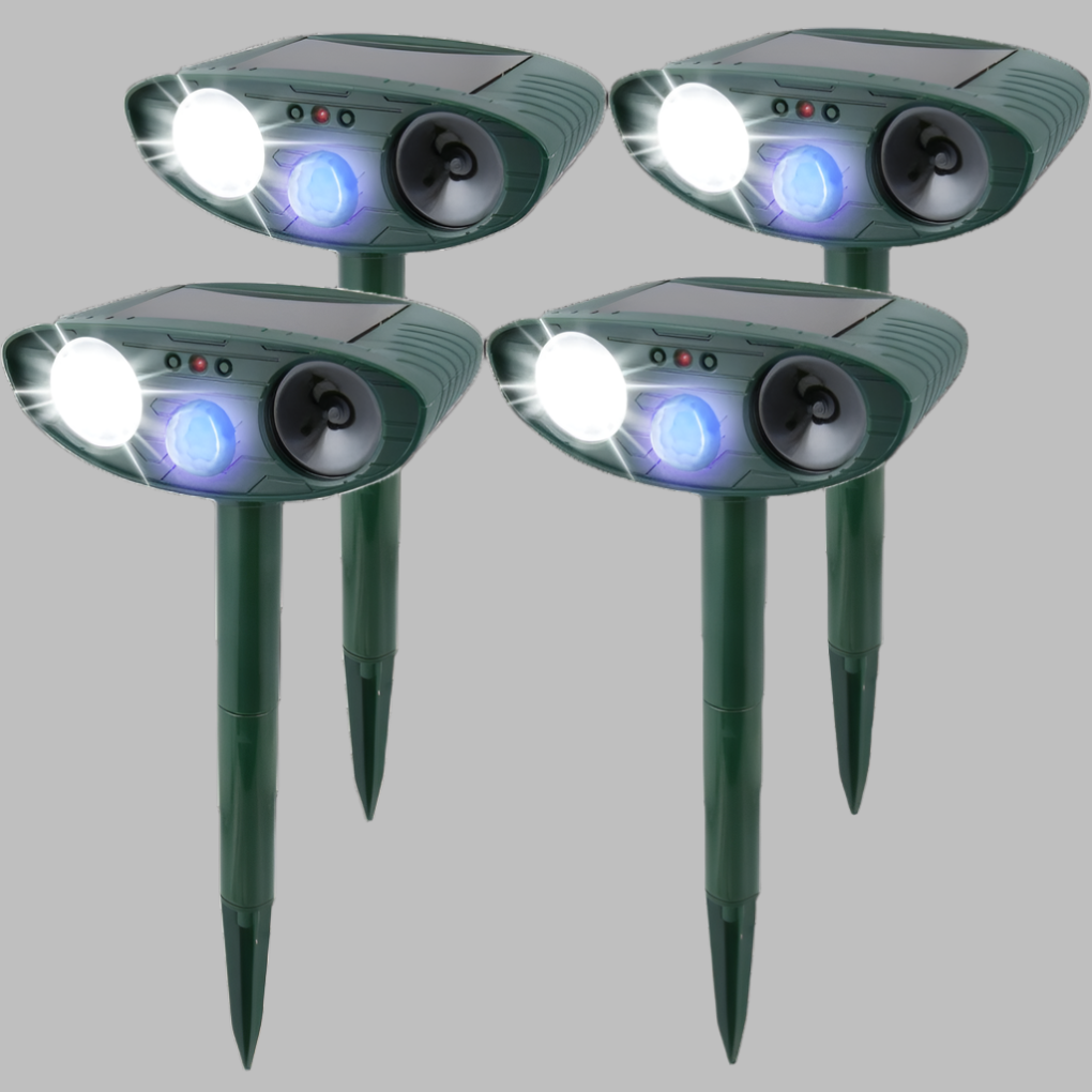 Ultrasone konijnenverjager op zonne-energie met led-flitslicht