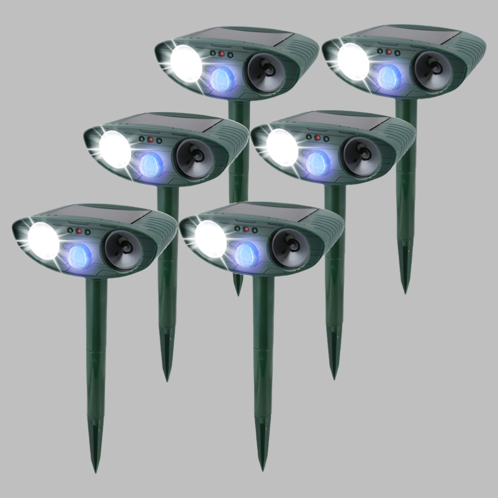 Ultrasone konijnenverjager op zonne-energie met led-flitslicht